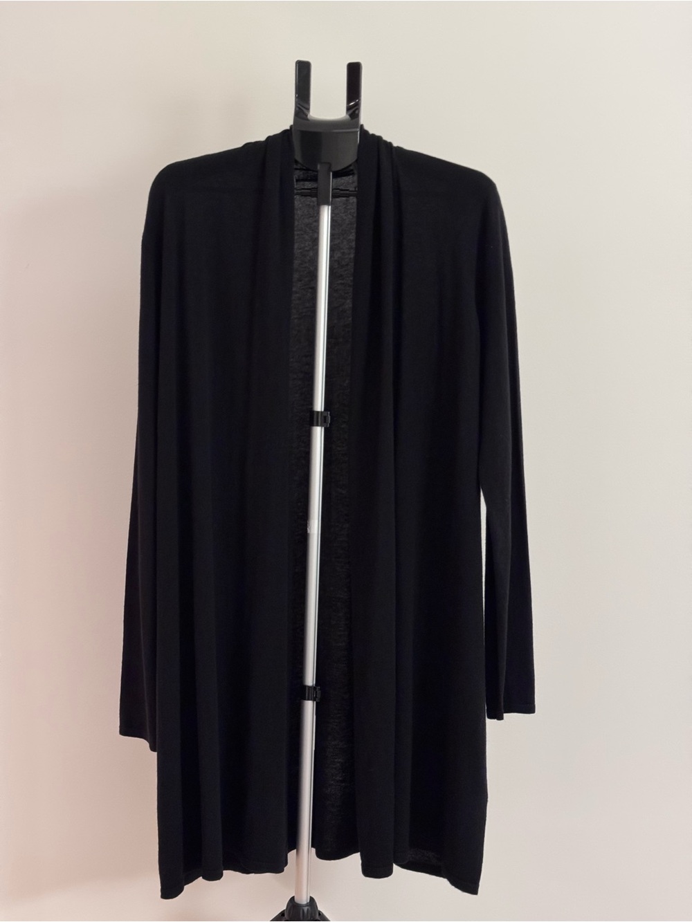 Elie Tahari Black Open-Front Long Cardigan - Size XL